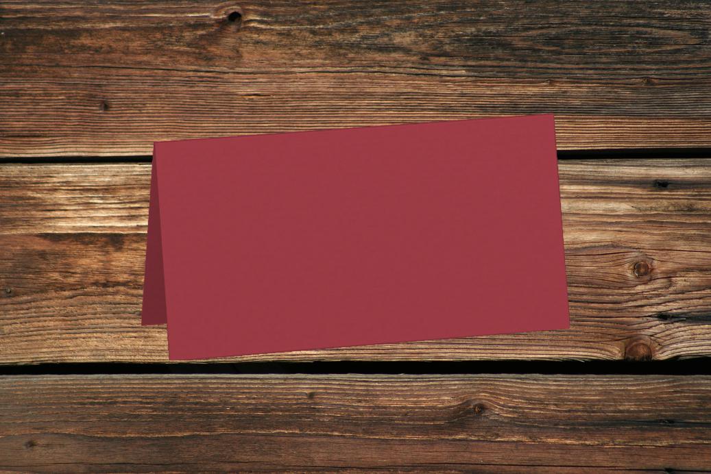 Tischkarten 50/100x100 mm Rosso gerippt 220 g/qm